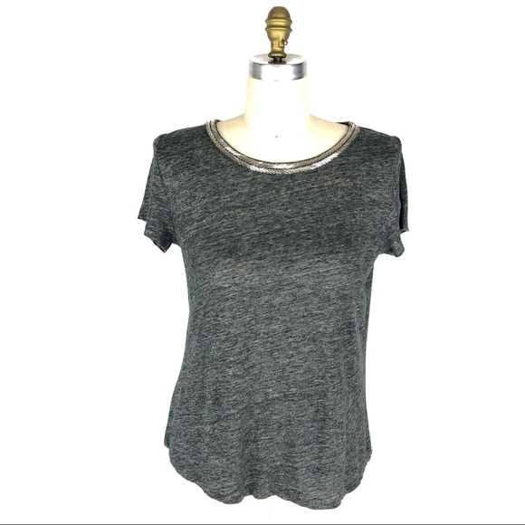 Generation Love Tops - Generation Love Gray Sequins Trim Top Crossover